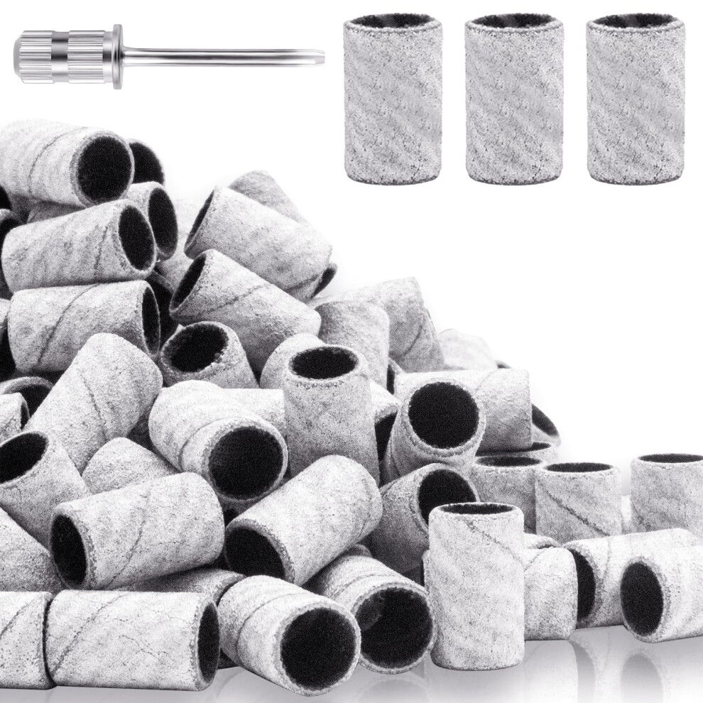 Bleswin 100Pcs Nail Sanding Bands For Nail Drill 240Grit, Fine Grit Nail Sanding Bands For Nail Drill With 3/32Â Nail Sanding Bit For Natural Nail