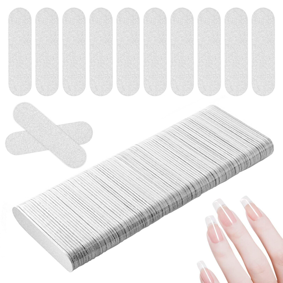 Feibety 100 Pcs Disposable Mini Nail Files 180/240,Double Sided Emery Board,Nail File Buffer Set Fingernail Buffering Files Manicure Tools Professional Nail