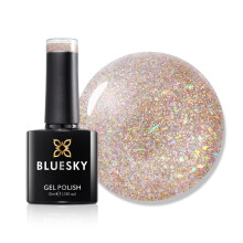 Bluesky Gel Nail Polish 10ml, Joyful Gold - XMASS2202, Gold Glitter Gel Nail Polish for 21 Day Manicure, Professional, Salon & Home Use