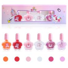 LOPHE Rainbow Color Kids' Nail Varnish Set, Non-Toxic Peel-Off, Quick Dry Water-Based, Gifts for Girls