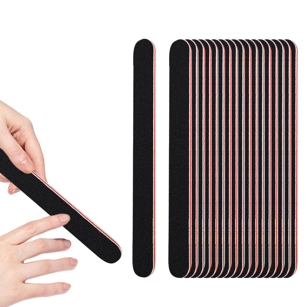 Jaimela Nail Files[20 Pcs], 100/180 Double Sided Emery Board, Grit Washable Nail Files, Fingernail Buffering Files Manicure Tools Nail Styling Tools