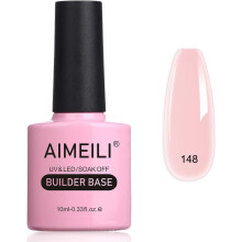 AIMEILI 8 in 1 Nude Pink Builder Base Gel, Clear Sheer Color UV LED Gel Nail Polish for Strengthening Gel Reinforcement Extension