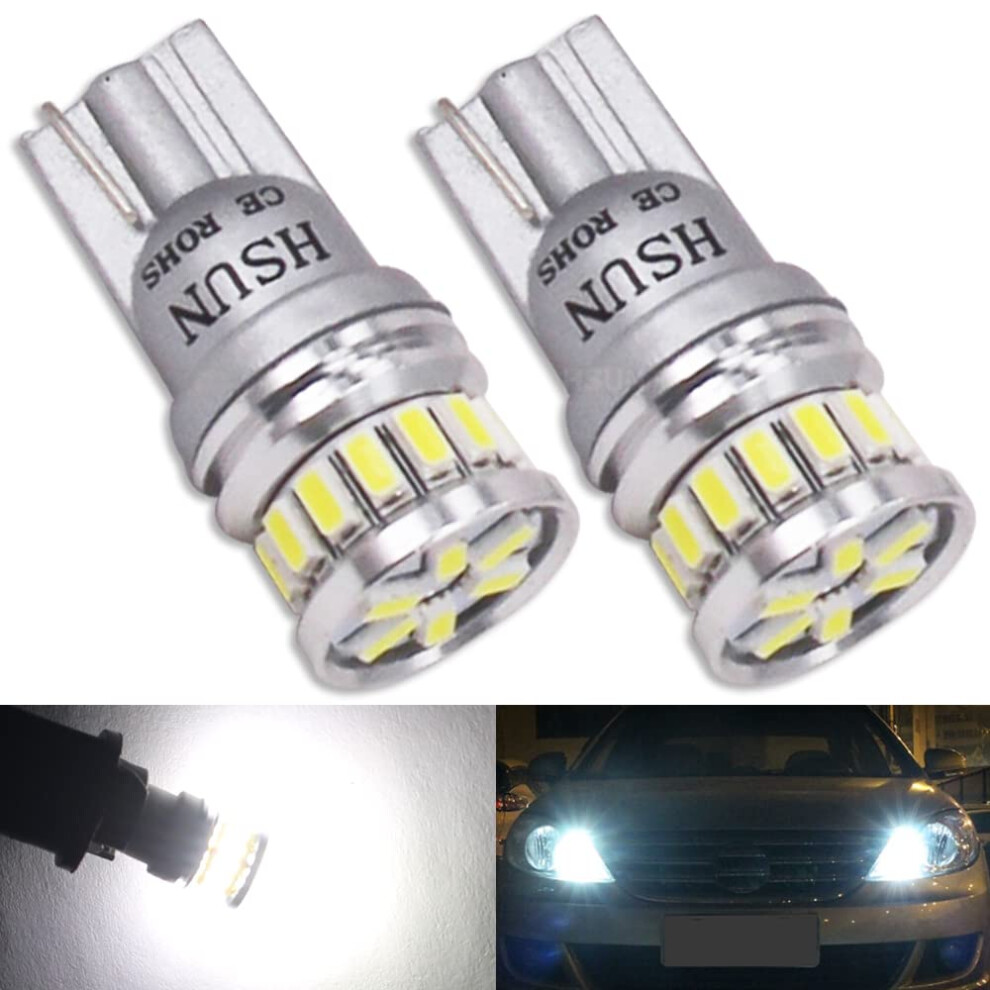 Hsun T10 501 Led Side Bulbs 12V-24V W5w 194 175 168 12961 Extremely Bright Canbus Error Free Car Side Marker Indicator Backup Interior Dome Light 5051226421228
