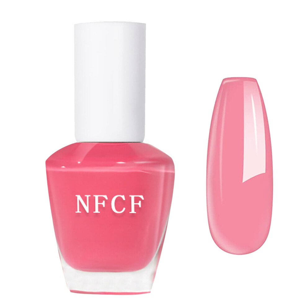 Eonfave Pink Jelly Nail Varnish - Air Dry Long Lasting Nail Polish - Translucent No Need Cured Clear Color Home Diy Manicure Nail Salon Varnish