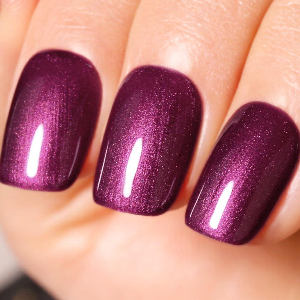 Ozzeal White,Purple Pearl Gel Nail Polish 15Ml Wine Purple Glitter Sparkle Shimmer Fall Winter Soak Off Led Uv Glitter Manicure