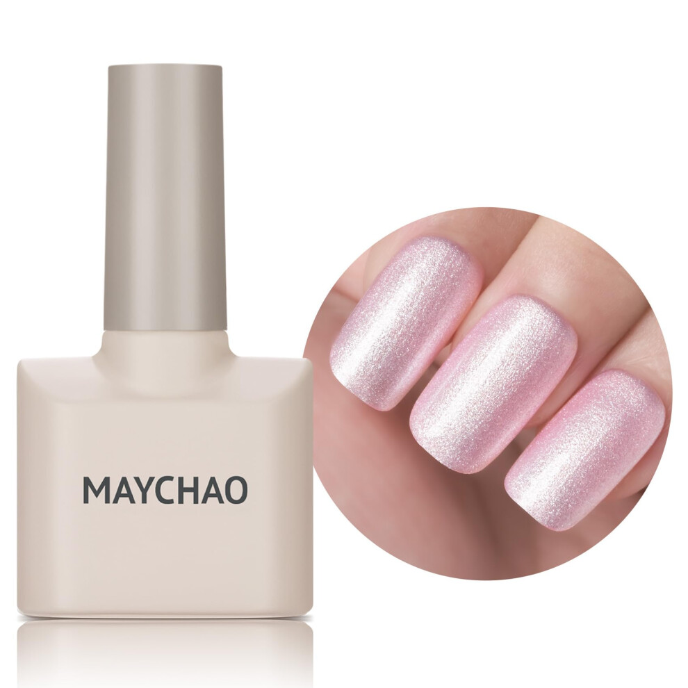 Maychao Pink Gel Nail Polish, 15Ml Mermaid Gel Polish, Soak Off Uv Led Nail Varnish Nail Art Starter Manicure Salon Diy At Home, 0.5 Oz