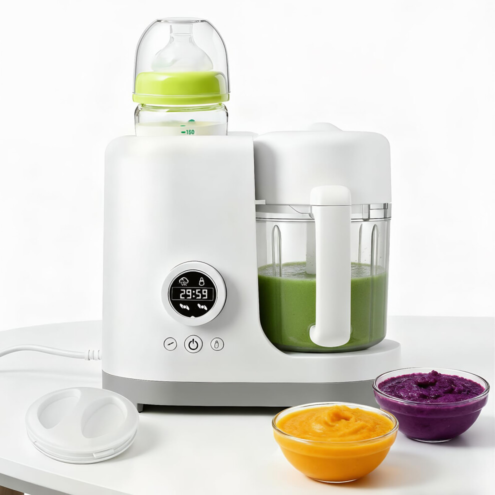 Baby Food Maker With Stainless Steel Steam Basket, Baby Food Processor, Multifunctional Food Puree Maker Makdly
