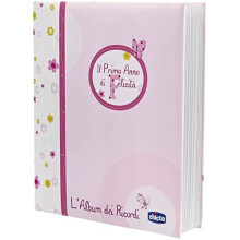 Chicco Birth Book for Babies and Children, Diary with Spaces for Notes and Photos, Pink, 27.5 x 25 x 3 cm, 920 g