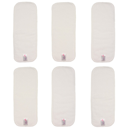 Littles & Bloomz 6 Microfibre Reusable Nappy Inserts, Booster Pads, MF6