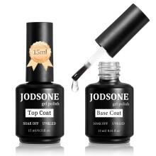 JODSONE 2 Bottles of Top Coat Base Coat Gel Polish Set Bright Surface At Home DIY Nail Salon Girl Gift