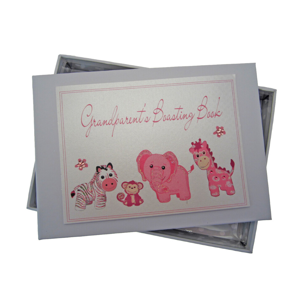 White Cotton Cards Grandparent's Boasting Book Photo Album (Tiny, Pink),12.5X17.5x2.5 Cm