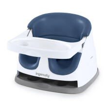 Ingenuity, Baby Base 2-in-1 Seat, Night Sky, Booster Chair, Dining and Feeding Seat for Toddlers, Easy to Clean with Removable and Self-Storing Tray
