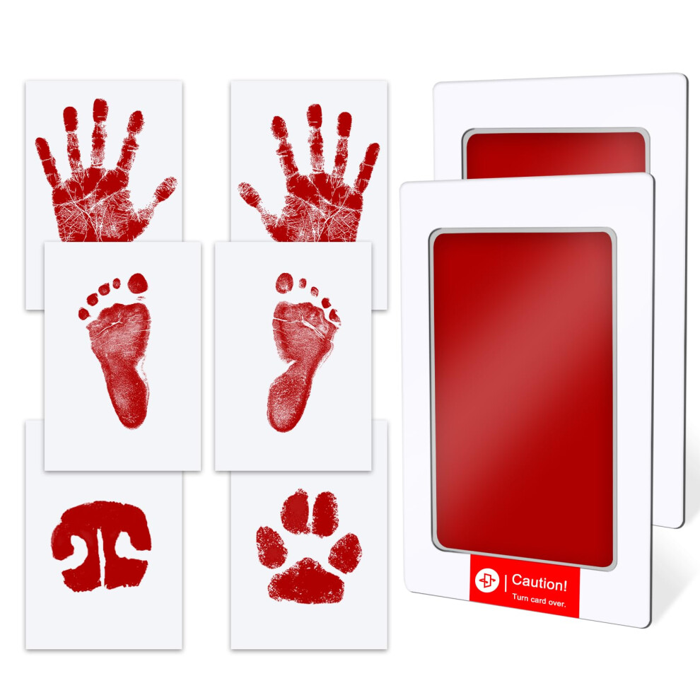 Baby Hand And Footprint Kit Inkless - Mess Free Ink Pad, Paw Print Kit For Dogs And Cats, Safe Clean Touch Ink Pads For Newborn Handprints Tatuner