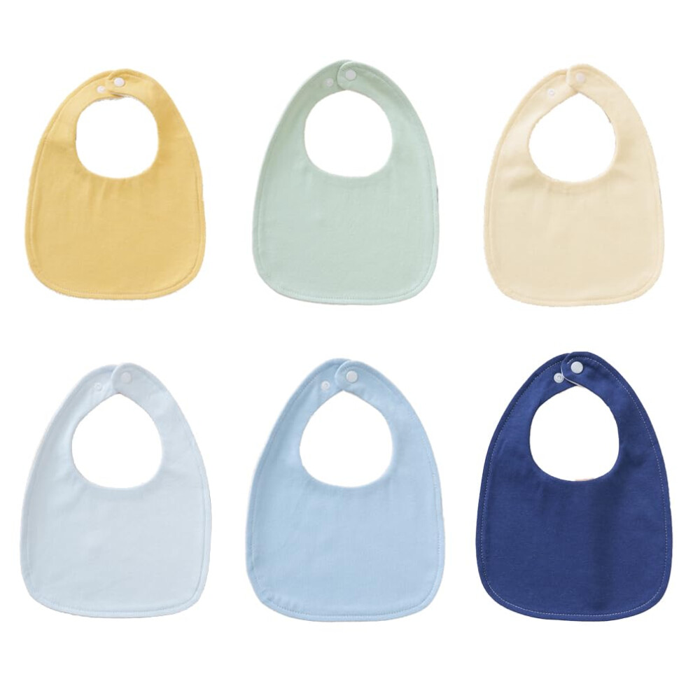 Oaygat 6 Pcs Soft Cotton Baby Teething Bibs Waterproof Drool Bibs Waterproof Cotton Baby Bibs For Girls Boys For Drooling Eating With Snaps Drooling