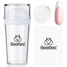 beetles Gel Polish Nail Stamp Kit, Acrylic French Tip, Includes Replacement Nail Stamper Heads, Soft Silicone Printing Tool for Home Manicure