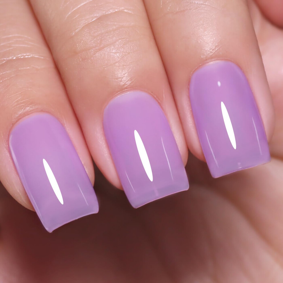 Imtiti Light/Purple Jelly Gel Nail Polish, Sheer Jelly Nail Gel Polish Soak Off Uv Led Spring Summer Translucent Art Manicure Salon Diy Design 10Ml