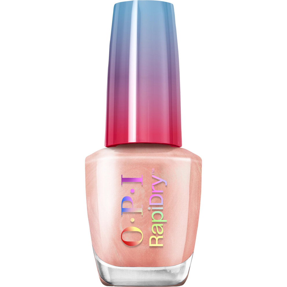 Opi Rapidry Stun N Done | Semi-Sheer Soft Peach Shimmer Quick Dry Nail Polish | Vegan, Smudge Proof, Fast Drying