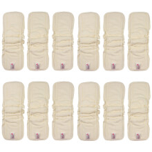 Littles and Bloomz 5 Layers 12 Bamboo Reusable Nappy Insert with Elastic Gussets, 5 Layers Cloth Diaper Booster Liner, BBC12