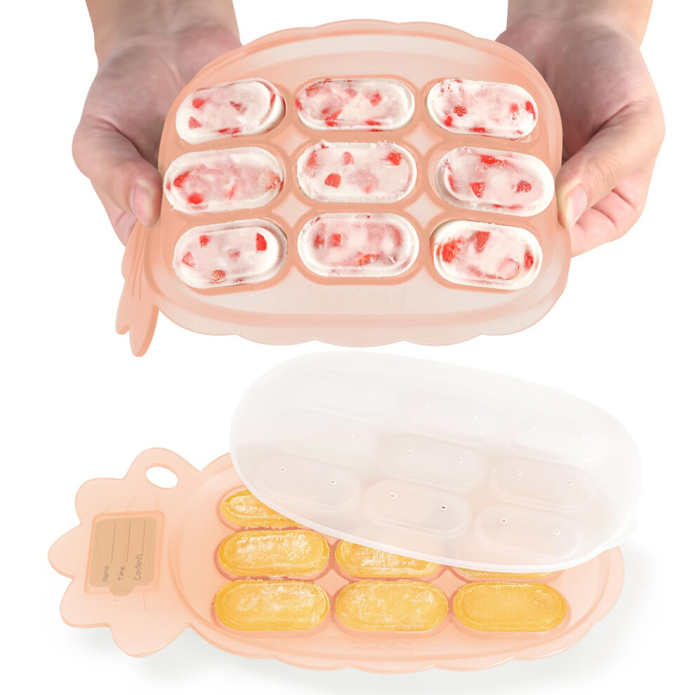 Silicone Nibble Freezer Tray -Breastmilk Teething Popsicle Mold - Baby Fruit Food Feeder Teether Tray - Baby Food Maker - Ice Cube Tray Haakaa