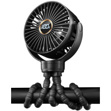 KIDEE Portable Pram Fan, Small Rechargeable Clip On Fan with Digital Display, 20