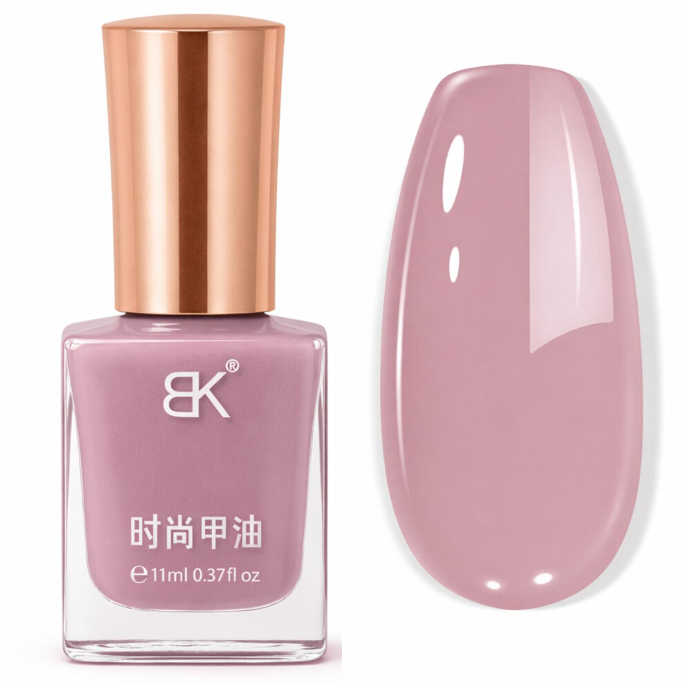 Huaian Pink,Purple Nail Varnish - Dark Pink Nail Polish, Quick Drying Dusty Pink Mauve Nail Varnish Long Lasting Chip Resistant, No Need Uv Led Nail Lamp