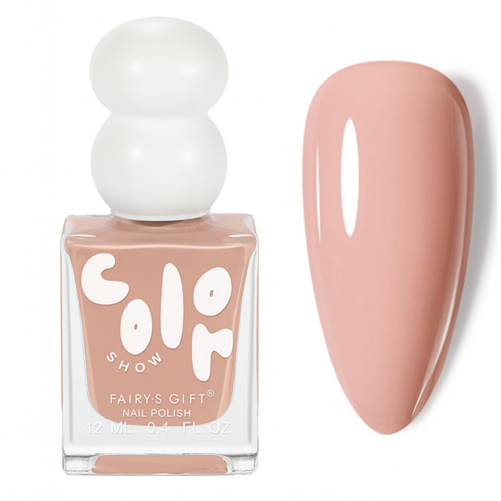 Huaian Pink,Cream Nude Pink Nail Polish,Quick Dry Nail Varnish,Gentle Neutral Nude Color Gel Polish,Long Lasting Chip Resistant Nail Varnish For Diy Manicure