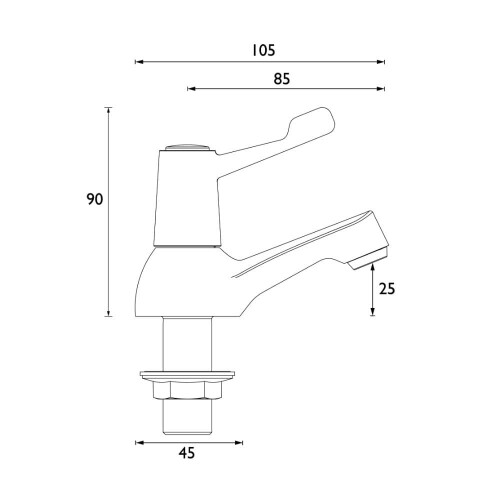Bristan Bristan VAL2 1/2 C CD Value Basin Taps, Chrome 2