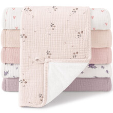 bearmoss Muslin Squares Cloths 100% Cotton Baby Burp Cloth 50x25CM Large Ultra-Absorbent Soft Baby Face Washcloths for Newborn Baby Boy and Girl
