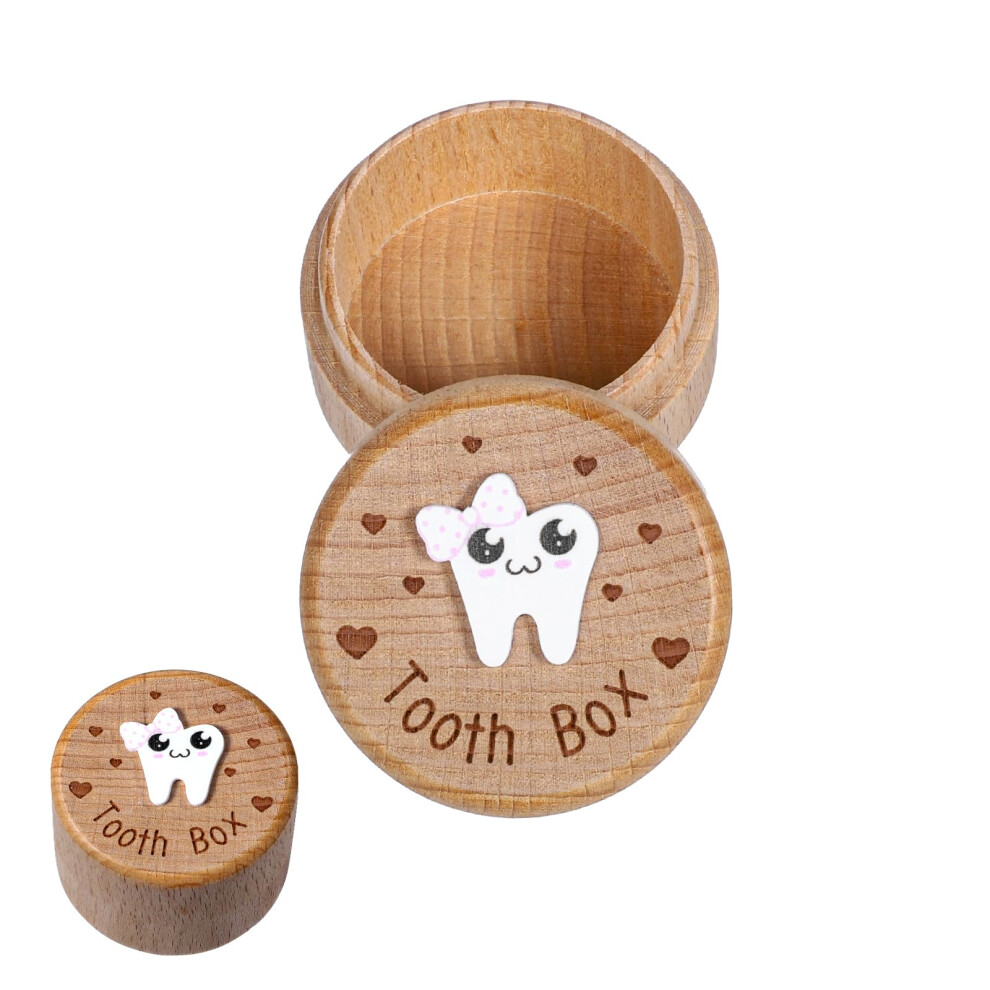 Tooth Fairy Box For Girls, 3D Carved Wooden Lost Tooth Holder, Baby Tooth Keepsake Box Souvenir Dropped Tooth Holder Tooth Holder For Kids Cute White Jiyin