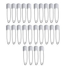 24 Baby Nappy Safety Pins, 2.2 Inch Diaper Plastic Push-in Pins, 55mm Durable Head Fasteners With Safety Lock Closures, Stainless Steel