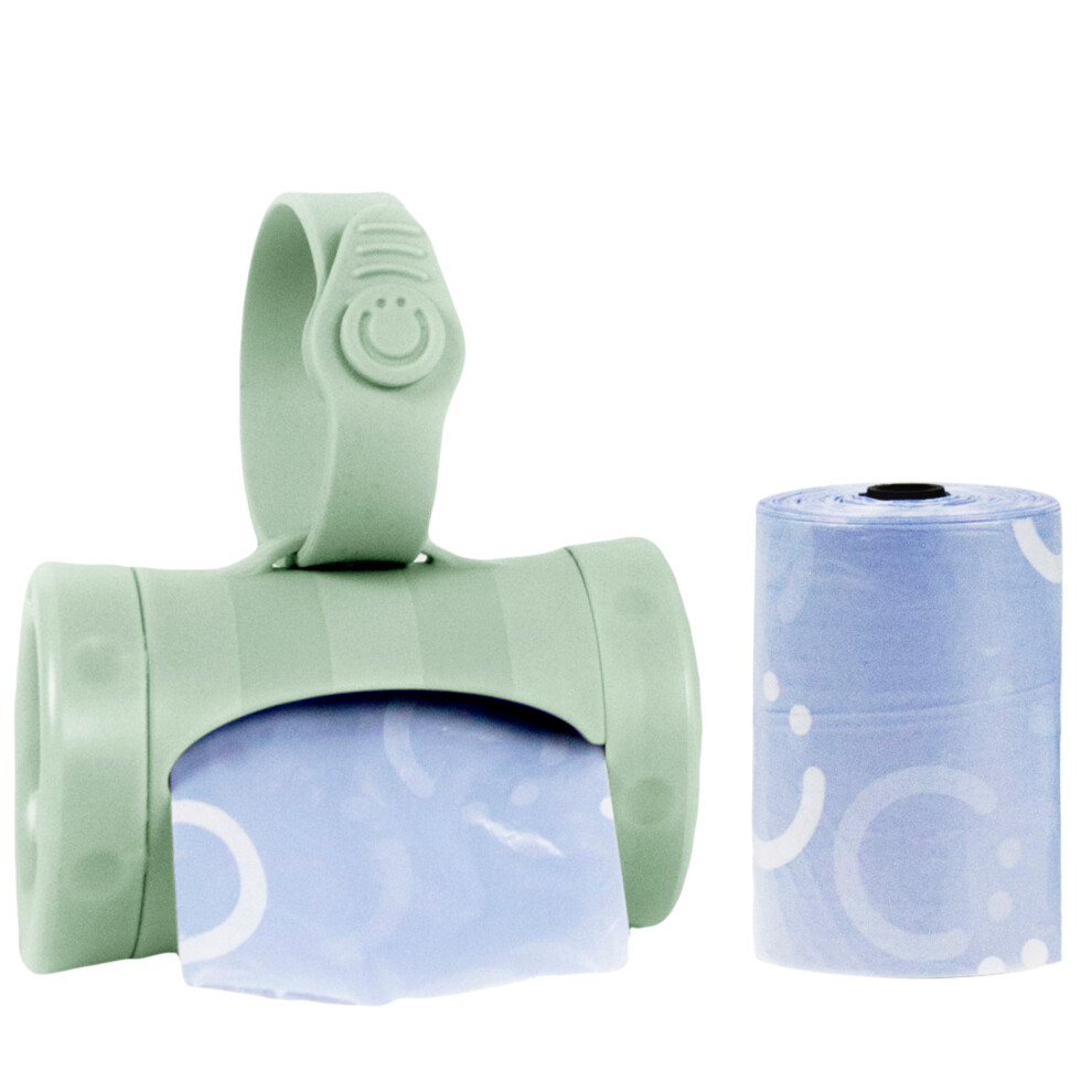 Retractable On-The-Go Bag Dispenser For Baby Travel, Diaper Bag Accessory Must Have For Newborns, Helpful Baby Accessory, Sage Green Ubbi