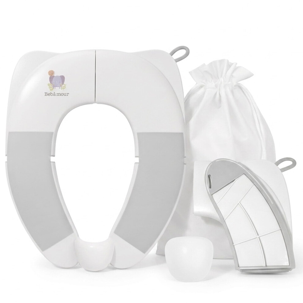 Foldable Toddler Toilet Seat, Portable Travel Potty Training Seat With Non-Slip Pads & Splash Guard Bebamour