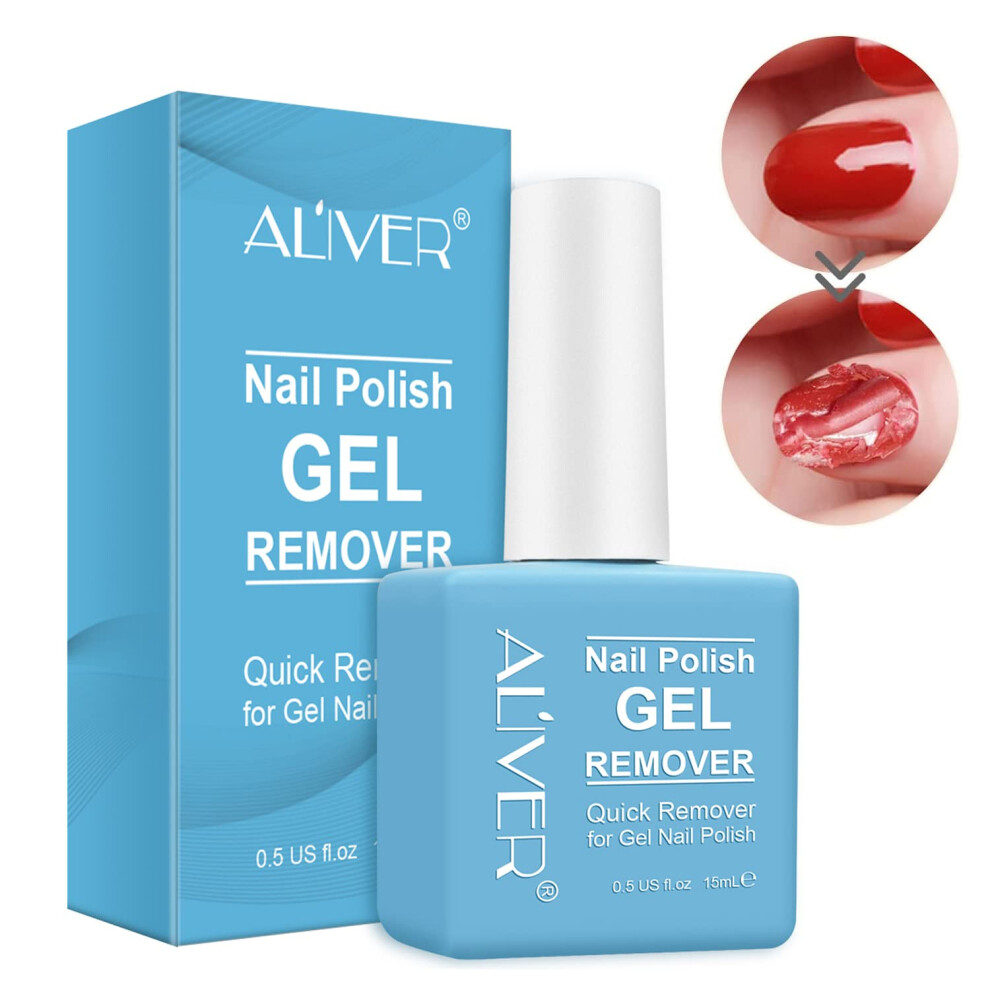 Hualijia Gel Nail Polish Remover, Fast Gel Polish Remover, Quickily Removes Gels Nail Polish Within 2-4 Minutes - No Need For Foil, Soaking Or Wrapping, 15Ml