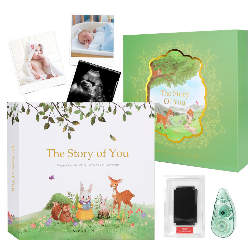 Jarmapoz Baby Memory Book For Boy Or Girl – First 5 Years Keepsake & Milestone Tracker – Pregnancy Journal & Baby Photo Album – Gender Neutral
