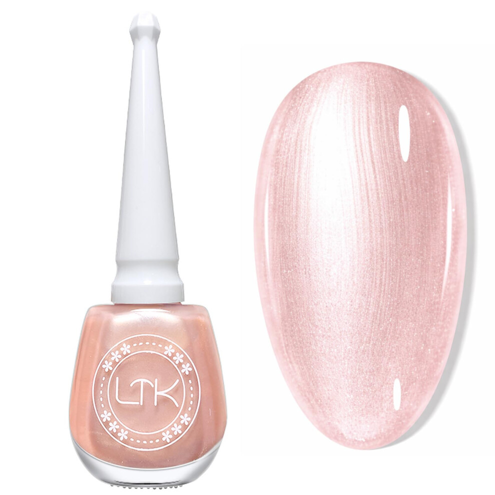 Huaian Pink,White Pearl Nail Polish - Quick Dry Pink Nail Polish, Light Pink Shell Shimmer Nail Varnish, Pearlescent Mermaid Effect