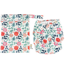 Alimos Swim Nappy and Waterproof Bag Washable Reusable for Happy Baby (0-3 Years) UK Brand (Leaf)