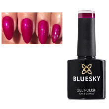 Bluesky Nail Gel Polish PINK CERISE lilac shimmer Light Sky Night A33 UV LED Soak Off 10ml (Requires Drying under LED/UV Lamp)