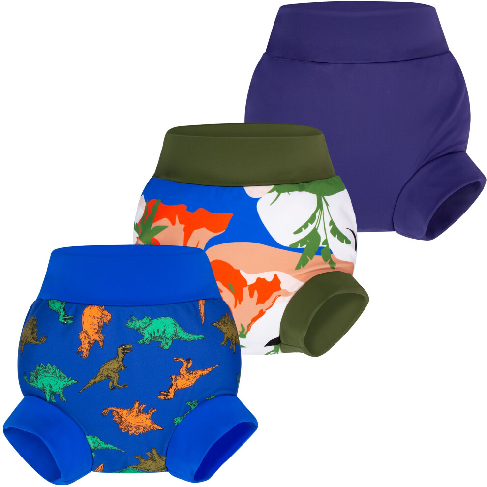 Baby Swim Diapers 3Pcs, Reusable Adjustable Washable Waterproof Swimming Diaper For Boy's And Girl's, 4T Big Elephant