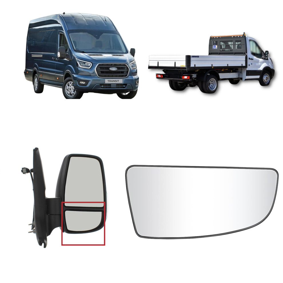 Aligoparts Right Driver Side Lower Wing Mirror Glass For Ford Transit Mk8 2014+ Blind Spot - Replacement For Bk31-17Ay00-Aa, 1823997, 1855102 5051226421884