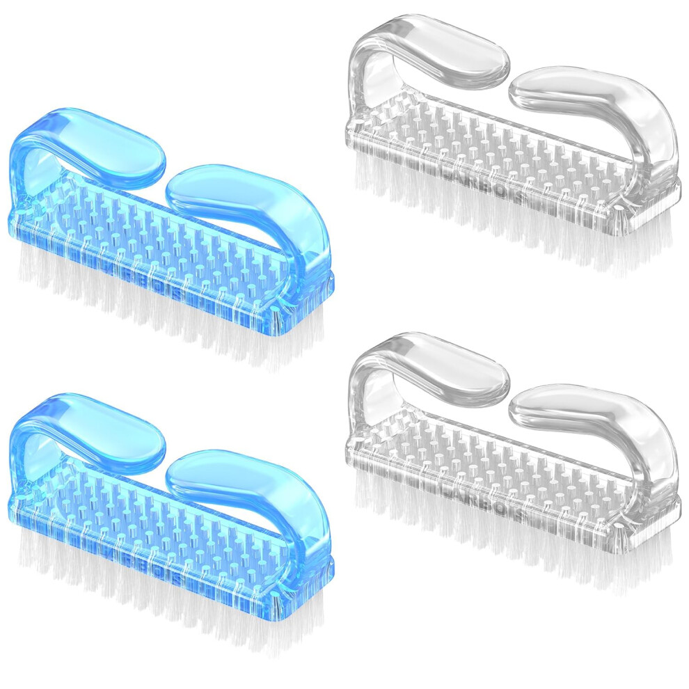Larbois 4 Pcs Plastic Handle Scrubbing Brush - Eco Friendly Fingernail Brush With Soft Bristles For Hand, Toes, Nail, Home, Garden, Salon Use