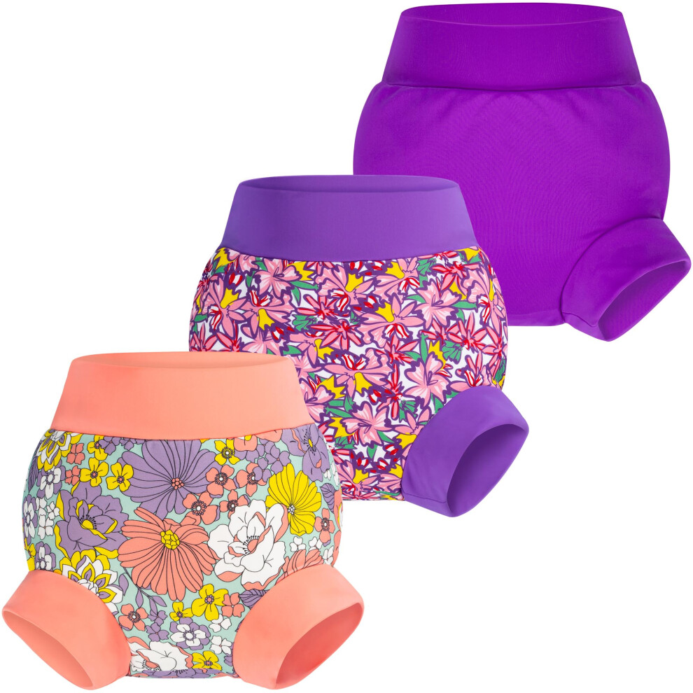 Baby Swim Diapers 3Pcs, Reusable Adjustable Washable Waterproof Swimming Diaper For Boy's And Girl's, 3T Big Elephant