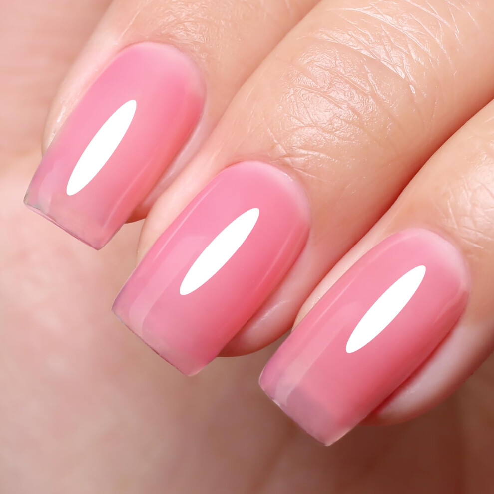 Imtiti Pink Jelly Gel Nail Polish, Sheer Translucent Uv Gel Polish For Nail Art Soak Off Uv Led 10Ml
