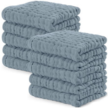 Comfy Cubs Muslin Cloths for Baby Pack of 10 - Soft 6-Layer Cotton for Delicate Skin - 25 x 25 cm Large Size - Absorbent, Durable