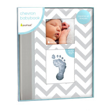 Pearhead First 5 Years Baby Memory Book with Clean-Touch Ink Pad – Baby Keepsake Milestone Journal with Handprint & Footprint Kit, French Edition