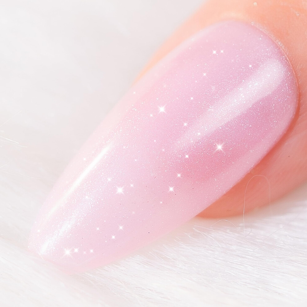Burano Pink Glitter Gel Polish, Nude Shimmer Jelly Neutral Color 7.3Ml, Skin Tone Sparkle Natural Soak Off Uv Led Cured Diamond Polish For Nails (Nu1)