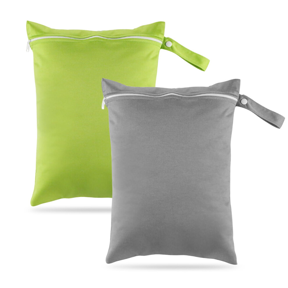 2 Packs Wet Bag, Baby Wet Bag, Dirty Laundry Travel Bags, Waterproof Wet Dry Bags Reusable Washable Cloth Diaper Bags Nappy Bags For Baby With Zyfc
