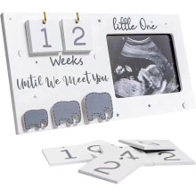 Baby Scan Photo Frames with Countdown Calendar and Changeable Mats, Baby Sonogram Picture Frame Countdown Weeks