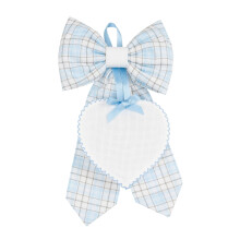 Filet Birth Ribbon with Heart-Shaped Pendant in Aida 55 Holes to Embroider, Made of Cotton, Ideal to Hang to Announce The Birth of a Baby