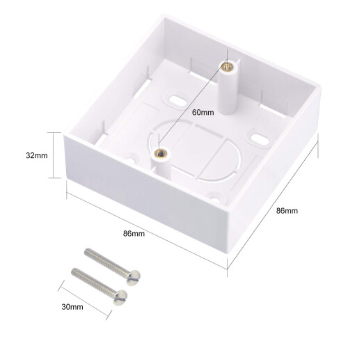LEENUE Back Box, 32mm Deep, Single Plus Socket Back Box, 2 Pack 1
