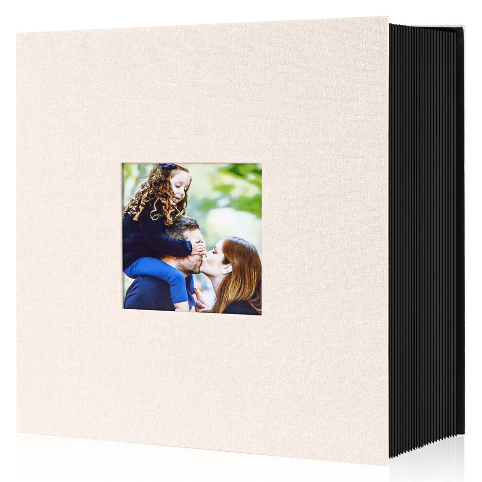 Photo Album 10 X 15 Cm 600 Pockets Large Format Linen Fabric Album For Horizontal Vertical Photos (Beige) Beige Lanpn